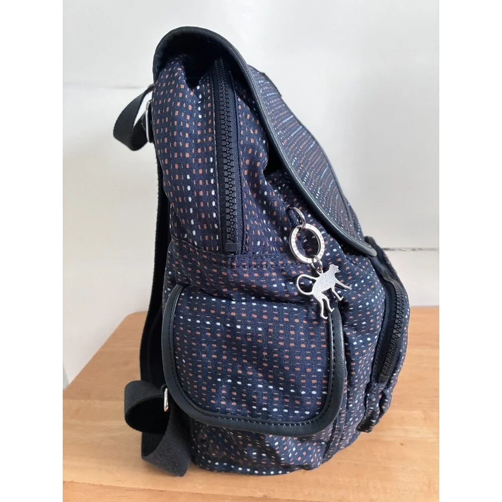 Kipling City Pack Mini Backpack Deluxe Finishes Faux Leather Trim & Monkey Keych